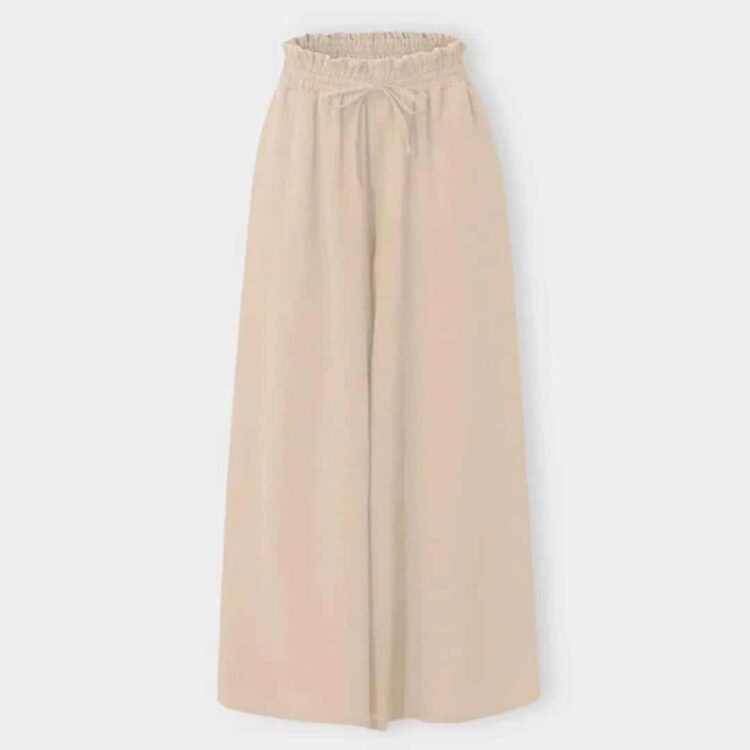 Elegante beige wide-leg bukser for avslappede og stilige antrekk.