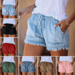 Kvinners casual shorts i ulike farger - trendy og komfortable.