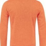 Oransje sweatshirt med høy krage og ribbede detaljer - avslappet stil og komfort.